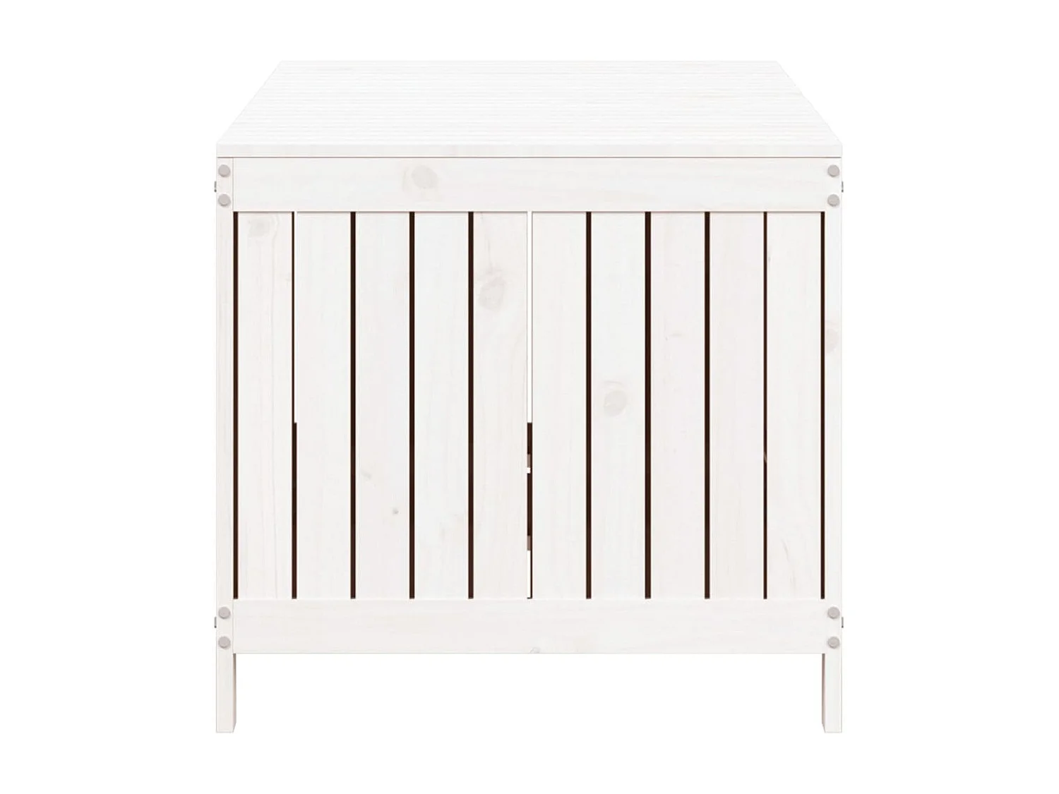 Contenitore da Giardino Bianco 147x68x64 cm Legno Massello Pino