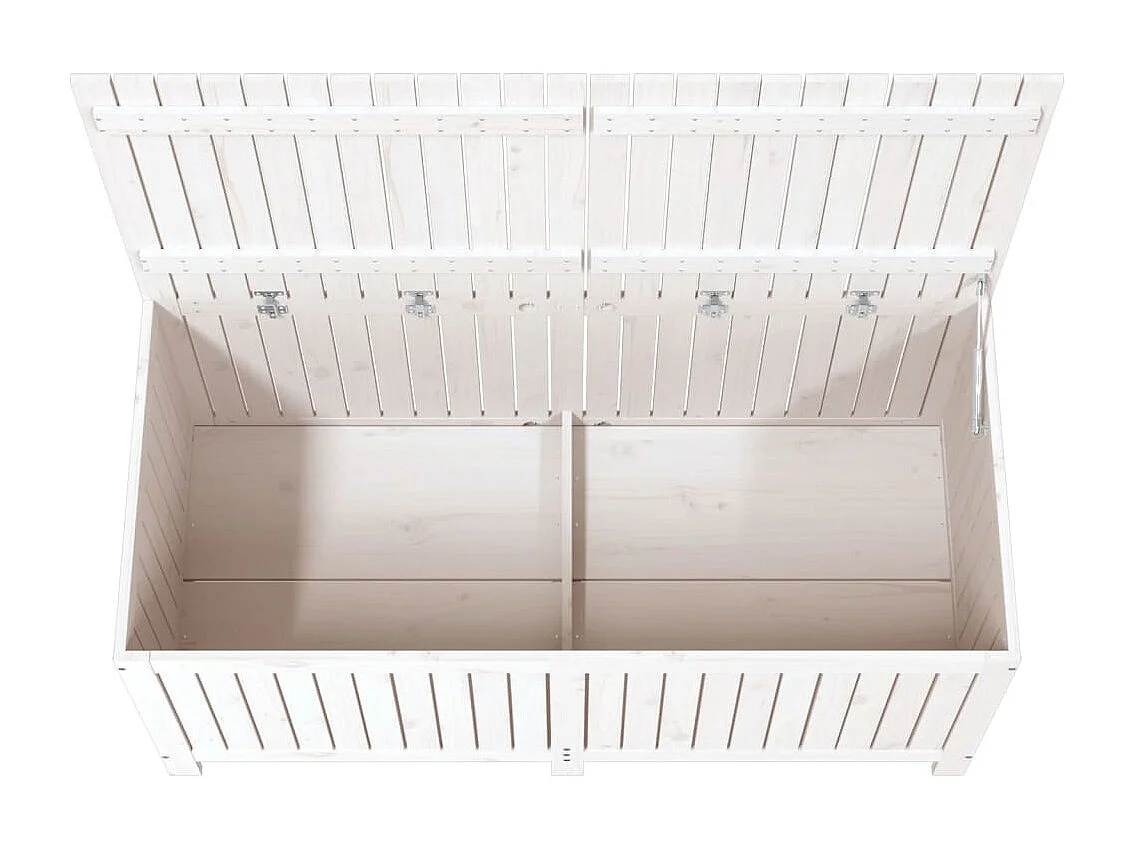 Boîte de rangement de jardin Blanc 147x68x64 cm Bois de pin