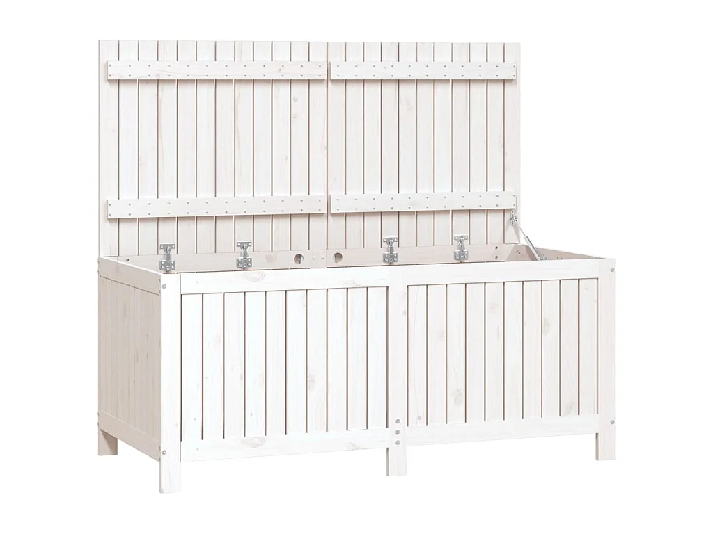Contenitore da Giardino Bianco 147x68x64 cm Legno Massello Pino