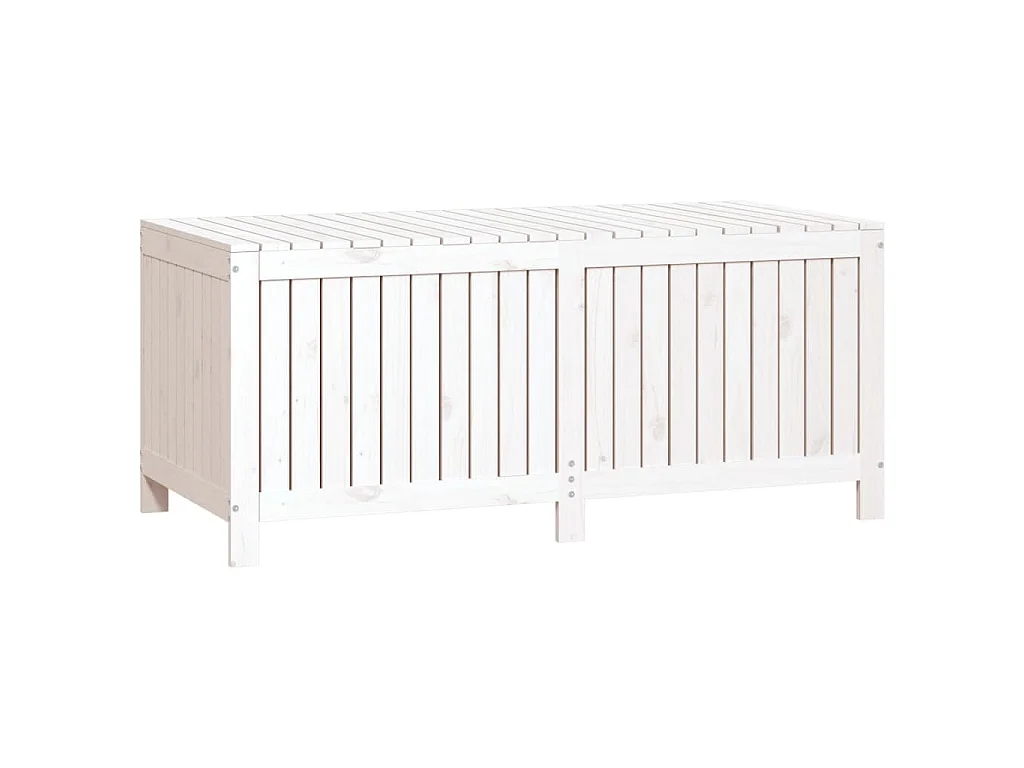 Contenitore da Giardino Bianco 147x68x64 cm Legno Massello Pino