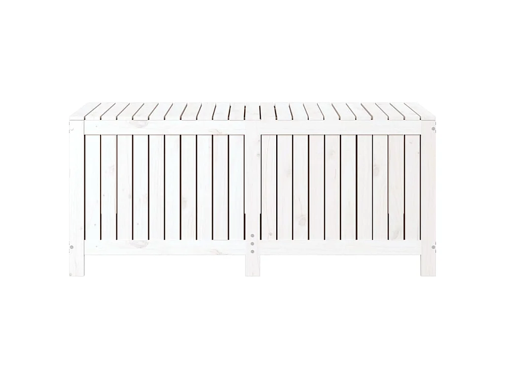 Contenitore da Giardino Bianco 147x68x64 cm Legno Massello Pino