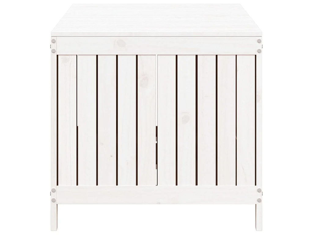 Contenitore da Giardino Bianco 147x68x64 cm Legno Massello Pino