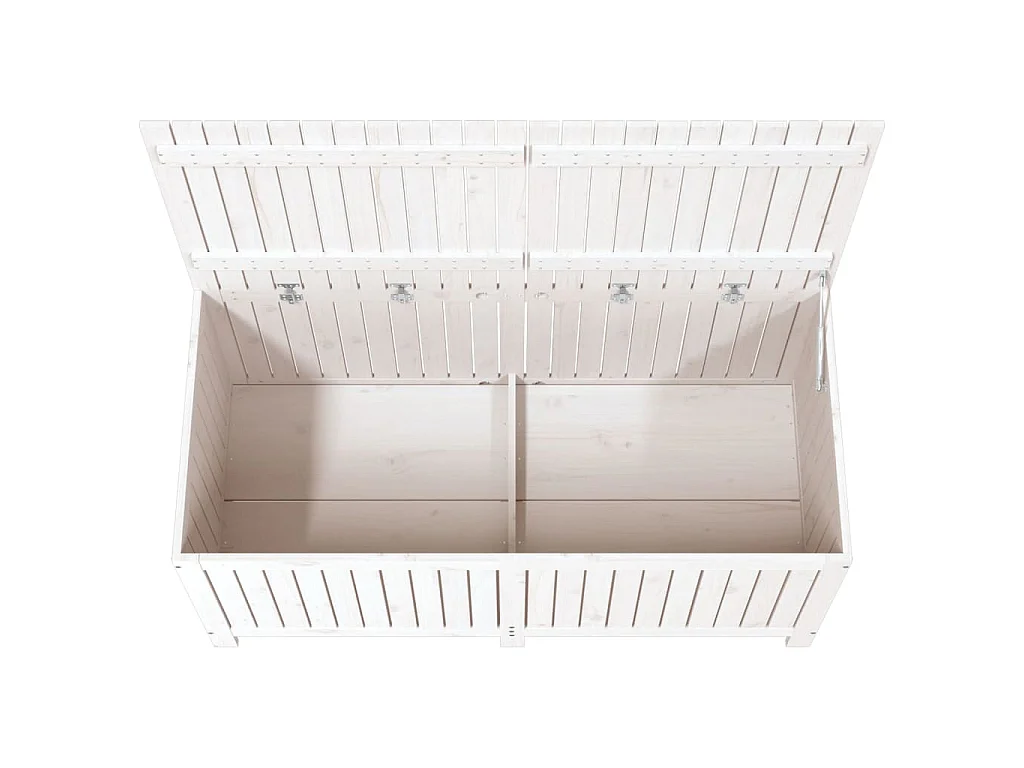 Contenitore da Giardino Bianco 147x68x64 cm Legno Massello Pino