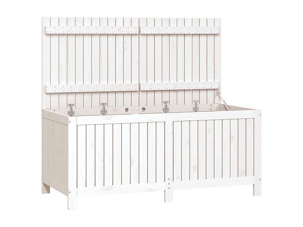 Boîte de rangement de jardin Blanc 147x68x64 cm Bois de pin