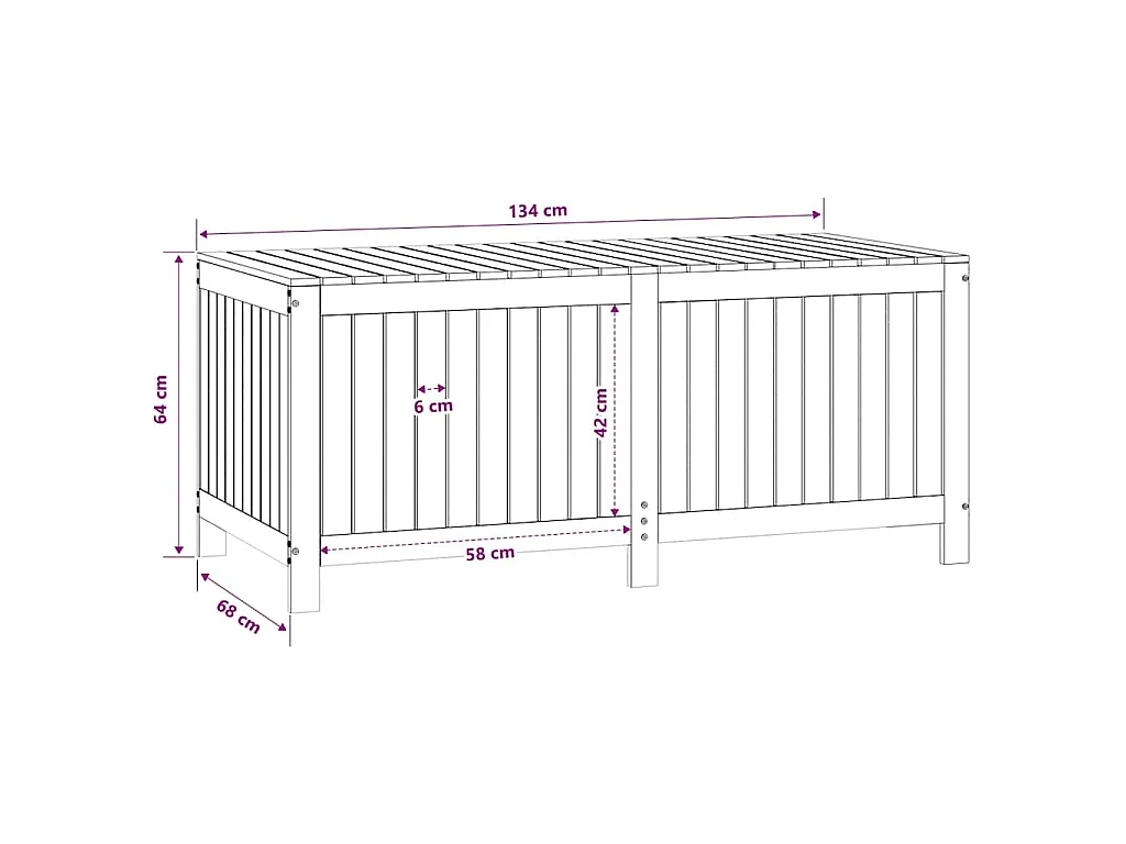 Tuinbox 147x68x64 cm massief grenenhout wit