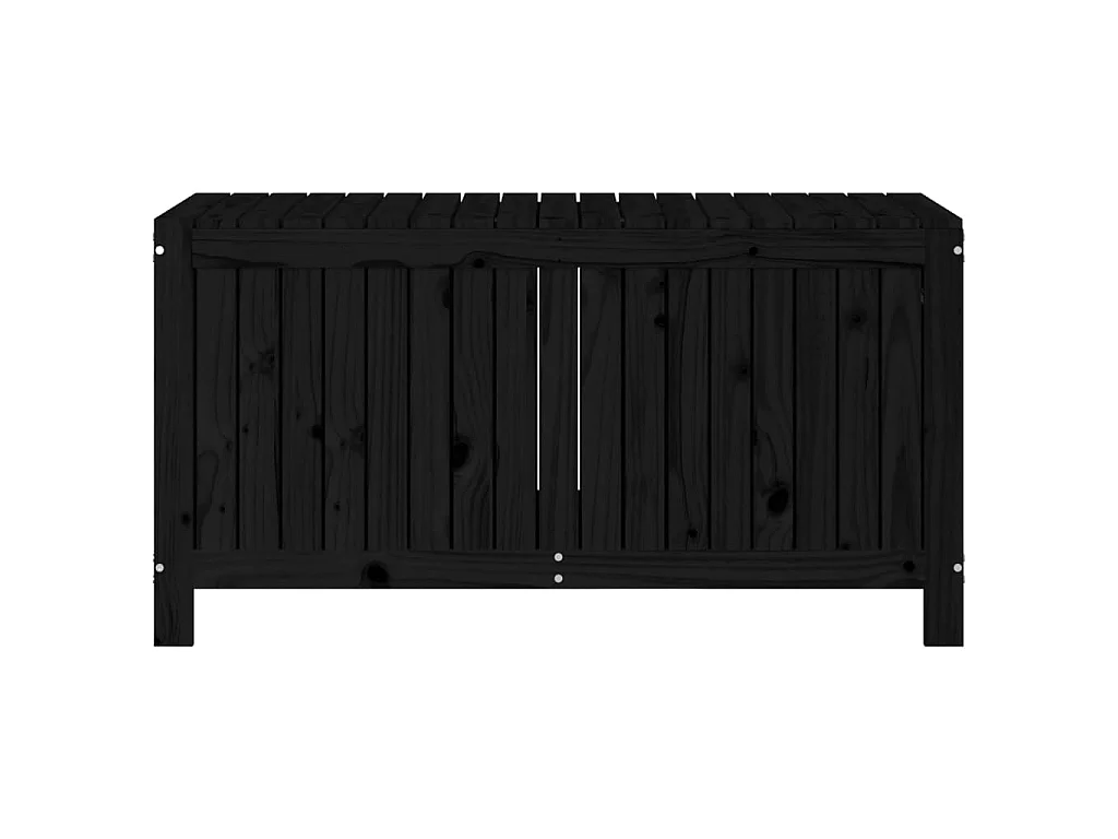 Boîte de rangement de jardin Noir 121x55x64 cm Bois massif pin