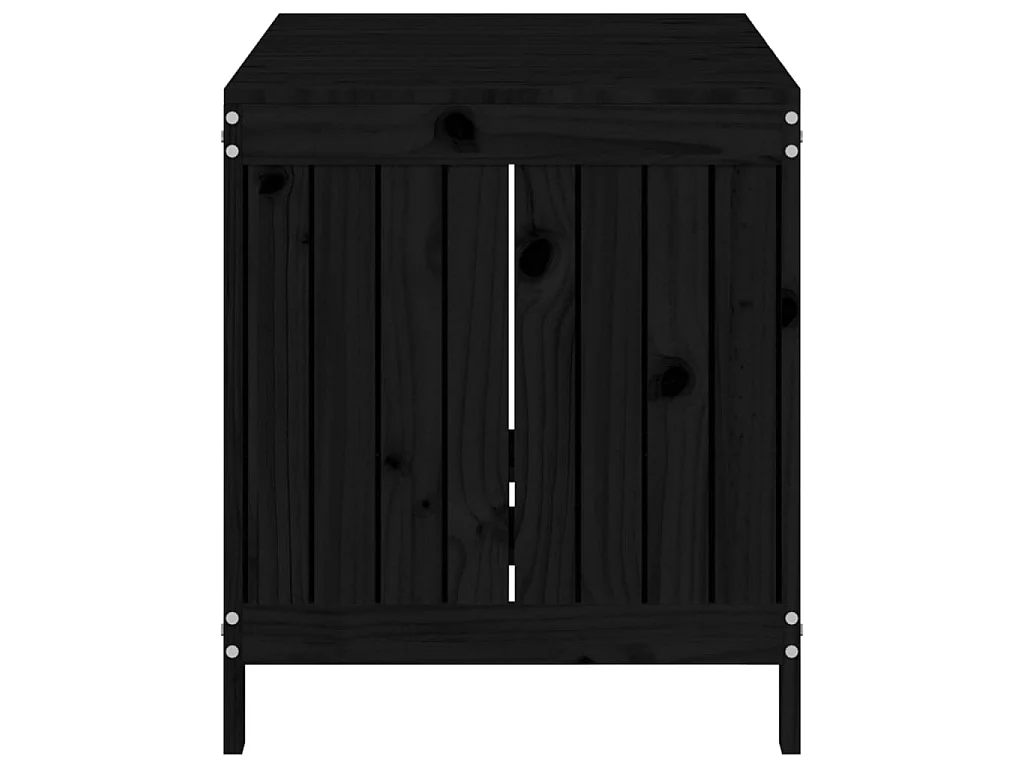 Boîte de rangement de jardin Noir 121x55x64 cm Bois massif pin