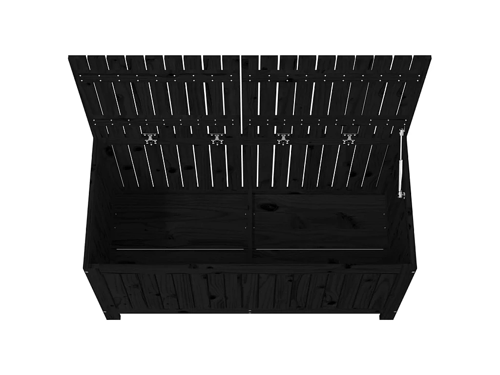 Boîte de rangement de jardin Noir 121x55x64 cm Bois massif pin