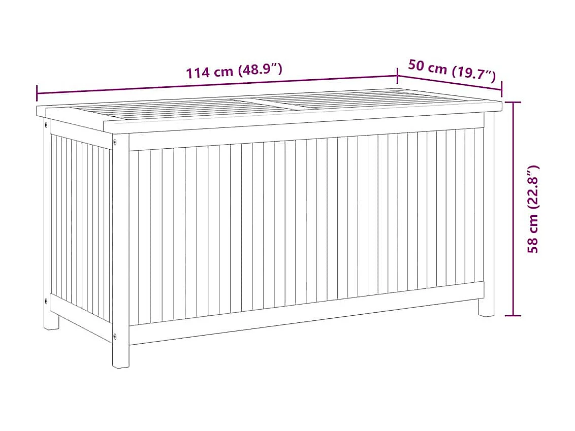 Boîte de jardin 114x50x58 cm Bois massif de teck