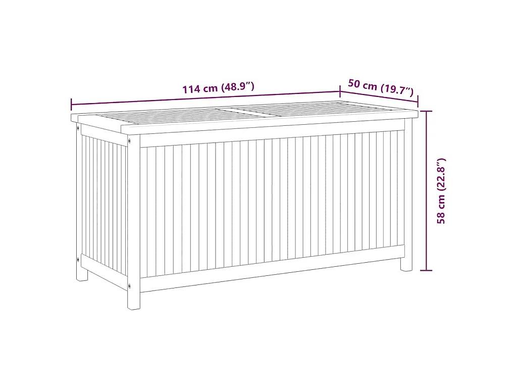 Boîte de jardin 114x50x58 cm Bois massif de teck