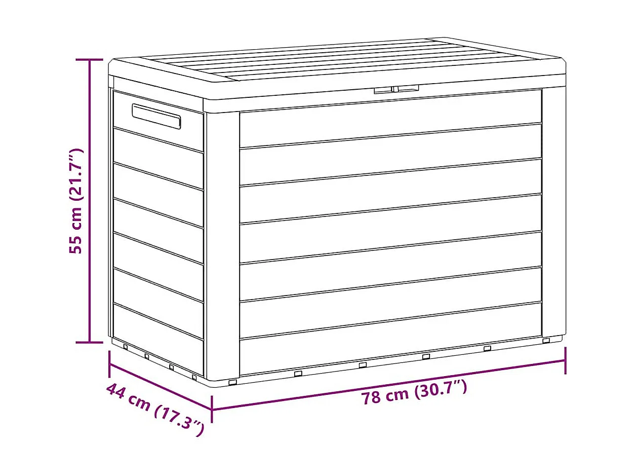 Gartentruhe Anthrazit 78x44x55 cm