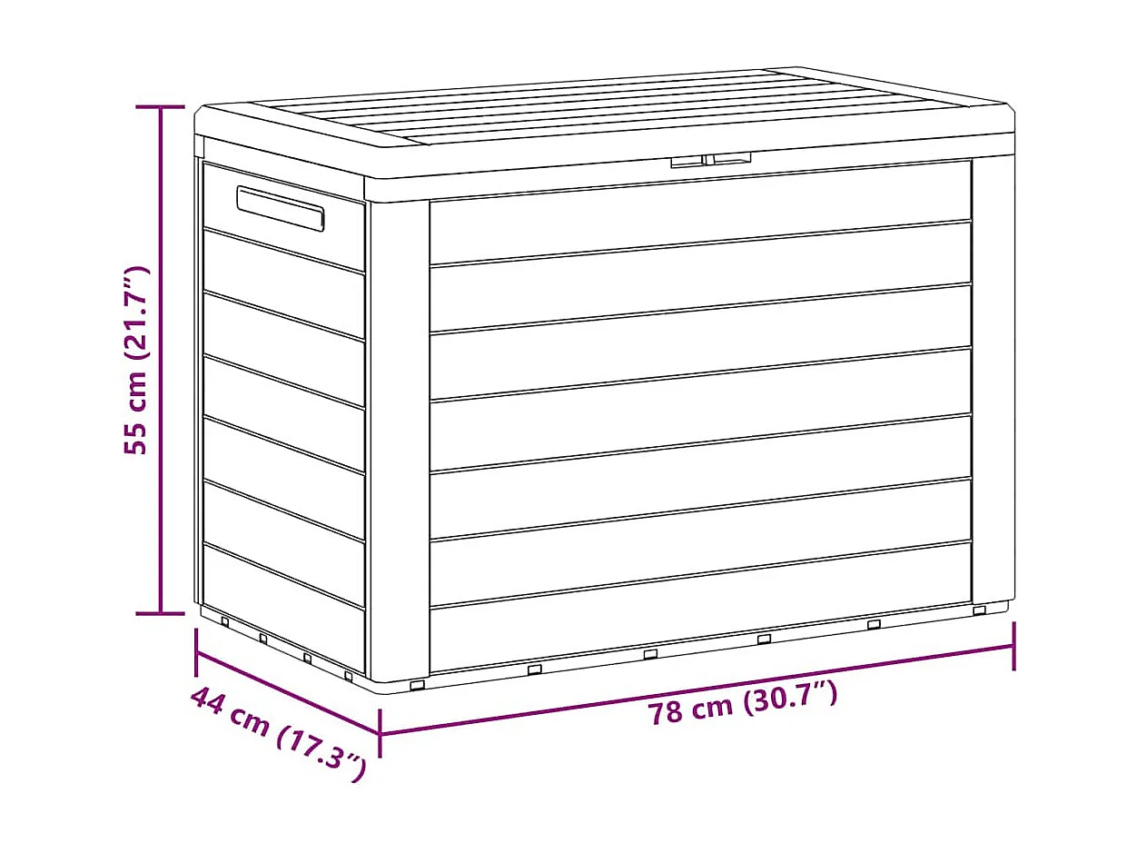 Gartentruhe Anthrazit 78x44x55 cm