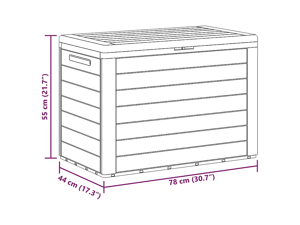 Boîte de rangement de jardin Anthracite 78x44x55 cm