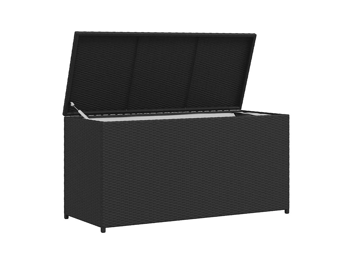 Boîte de rangement de jardin noir 120x50x60 cm résine tressée