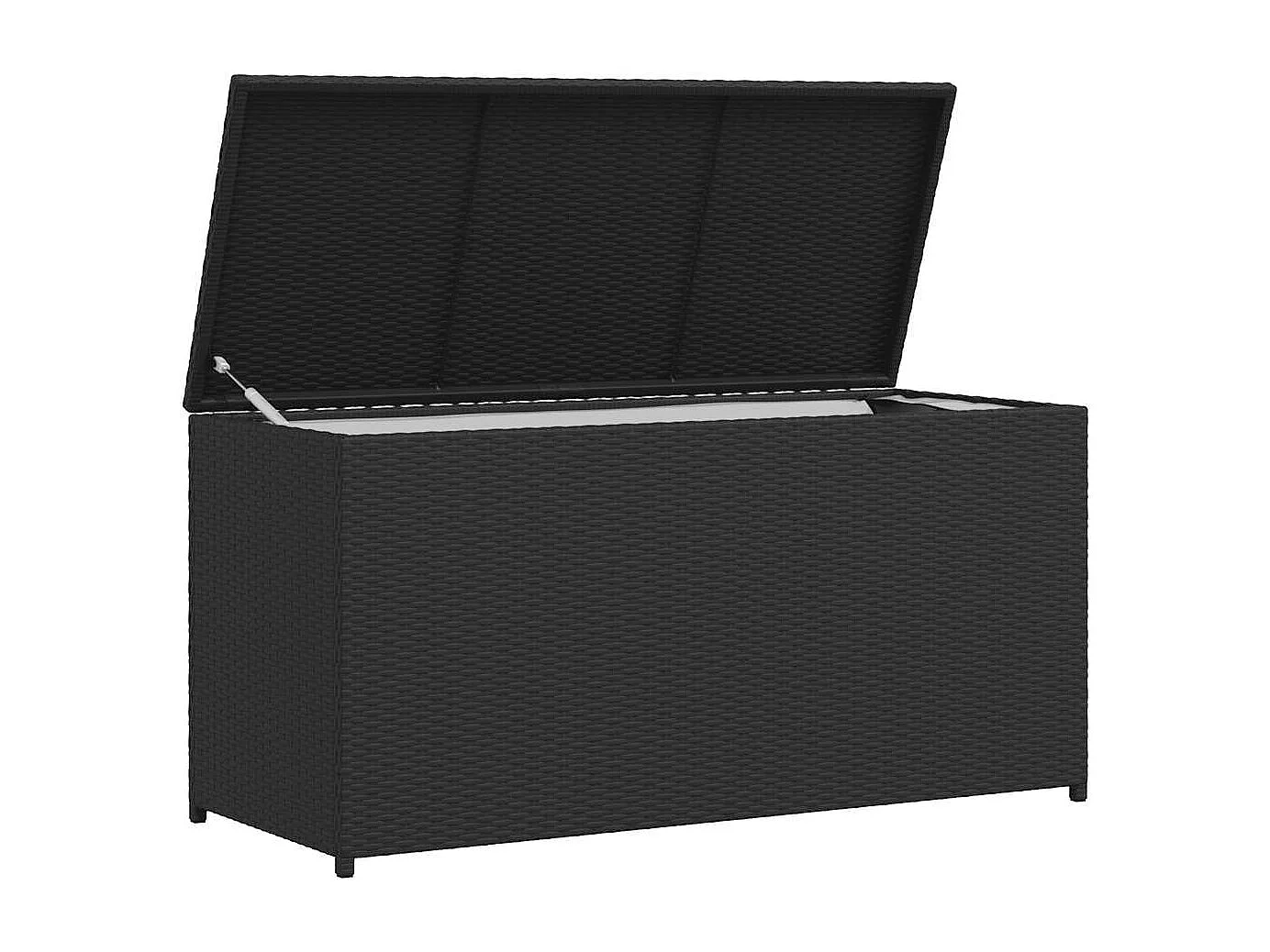 Boîte de rangement de jardin noir 120x50x60 cm résine tressée