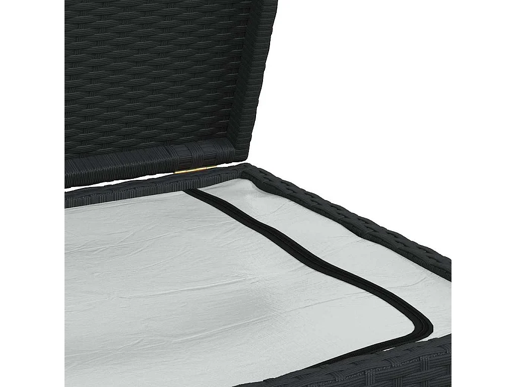 Boîte de rangement de jardin noir 120x50x60 cm résine tressée