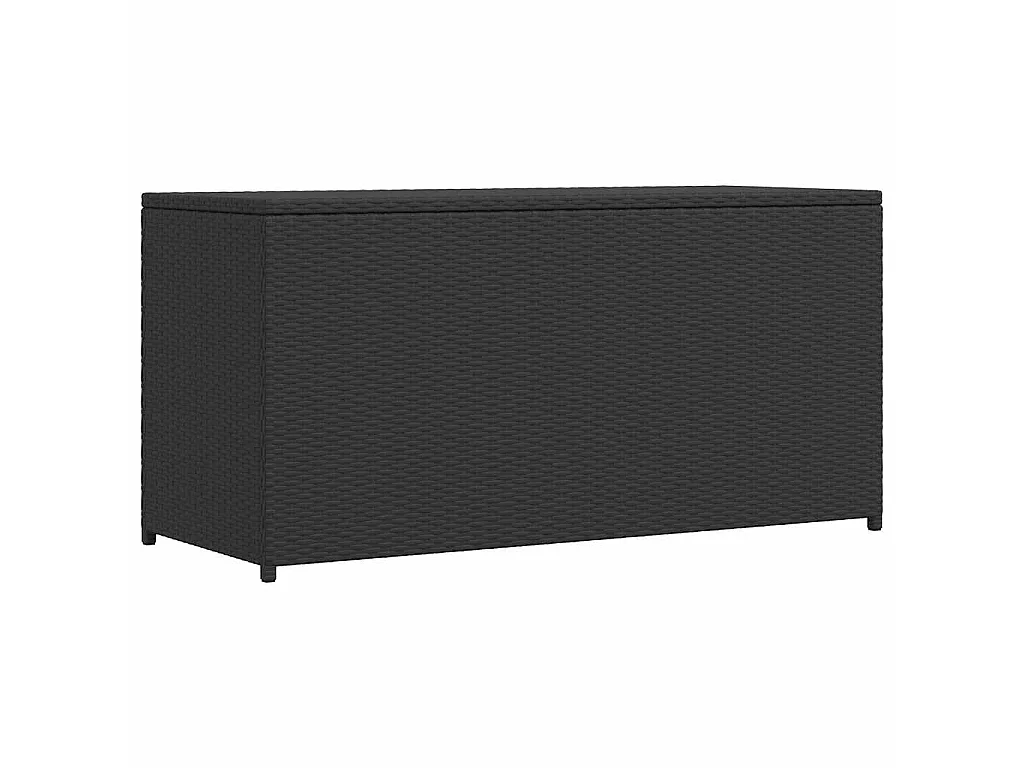 Boîte de rangement de jardin noir 120x50x60 cm résine tressée