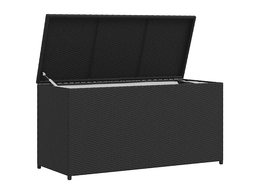 Boîte de rangement de jardin noir 120x50x60 cm résine tressée