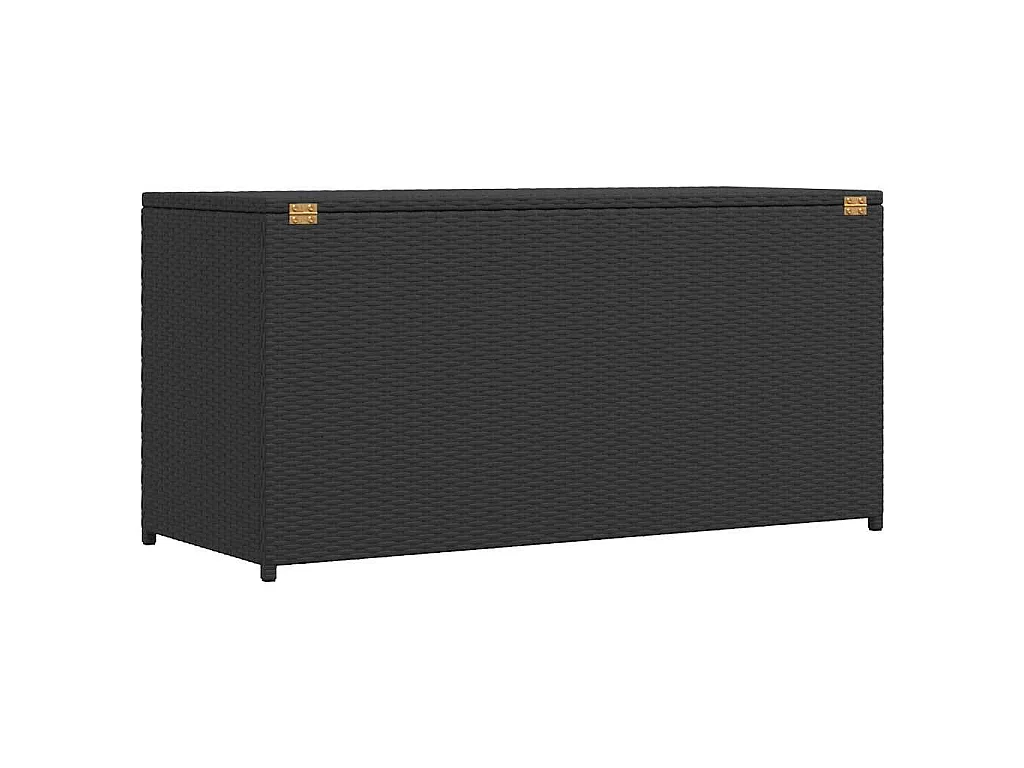 Boîte de rangement de jardin noir 120x50x60 cm résine tressée