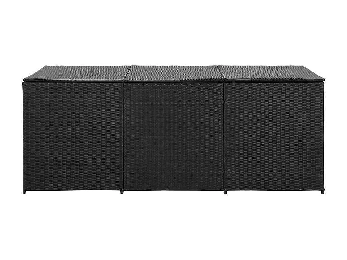 Boîte de rangement de jardin Résine tressée 180x90x70 cm Noir