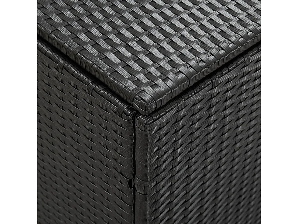 Boîte de rangement de jardin Résine tressée 180x90x70 cm Noir