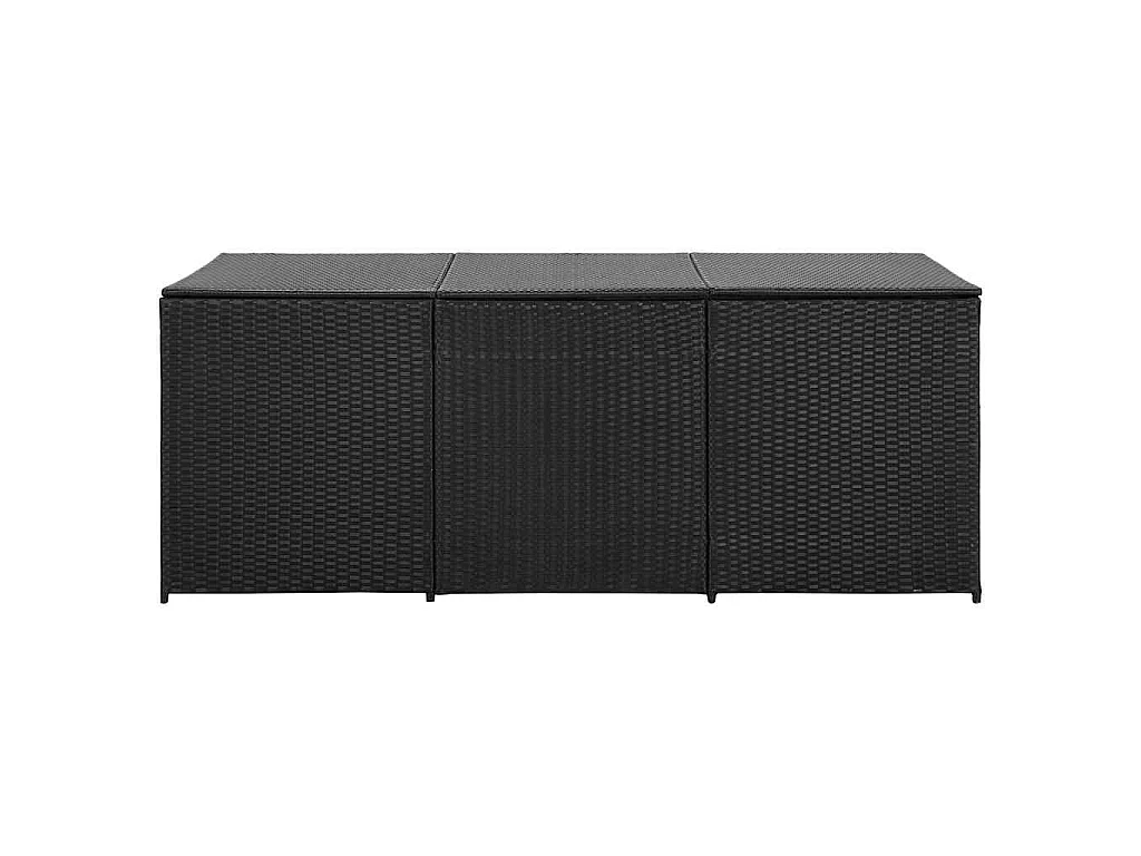Boîte de rangement de jardin Résine tressée 180x90x70 cm Noir