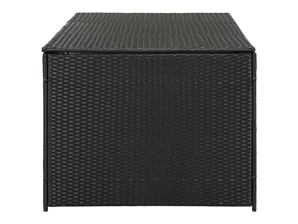 Boîte de rangement de jardin Résine tressée 180x90x70 cm Noir