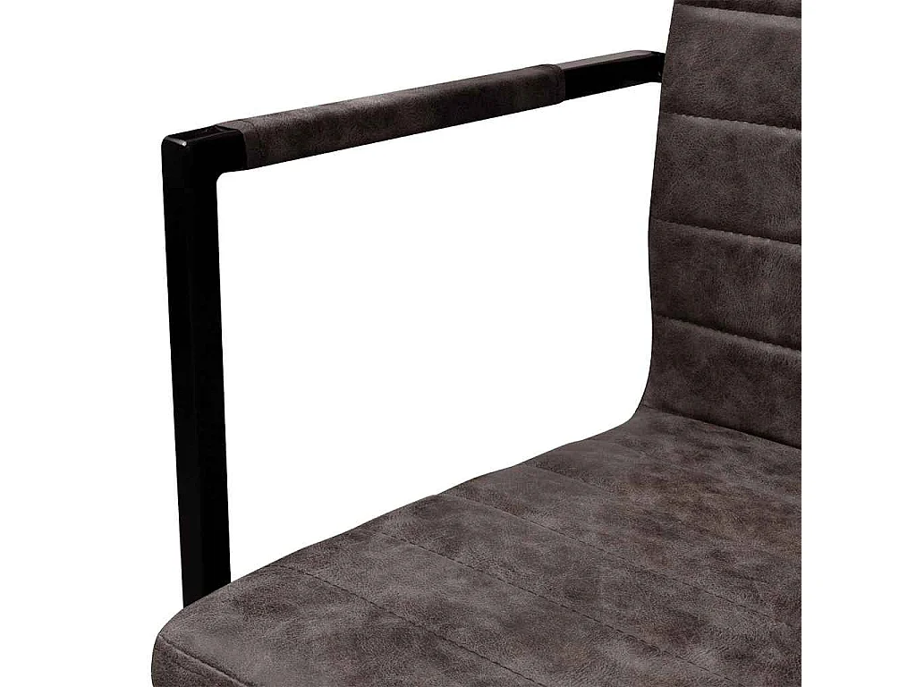 Chaises à manger cantilever lot de 2 marron similicuir