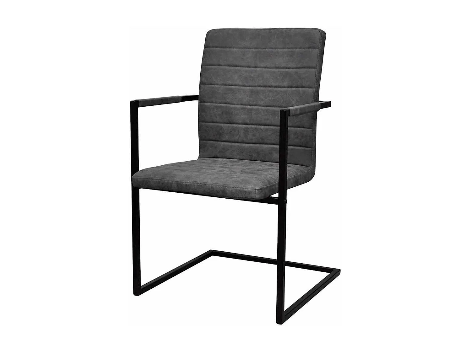 Chaises à manger cantilever lot de 2 gris similicuir