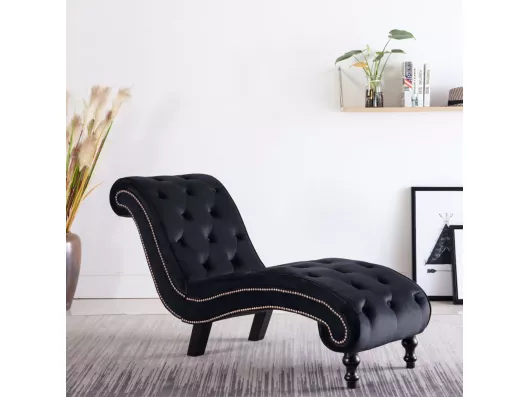 Kauf Unique Chaiselongue Schwarz Samt