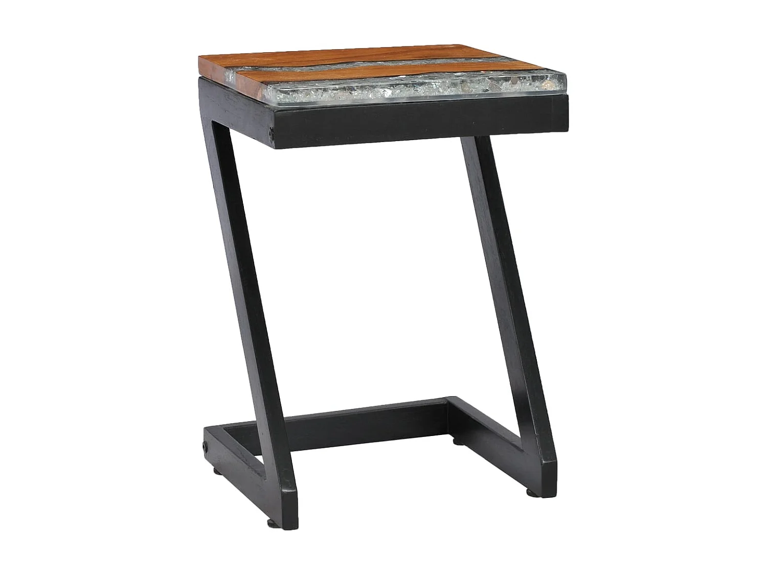 Couchtisch 30 x 30 x 50 cm Massivholz Teak und Polyresin