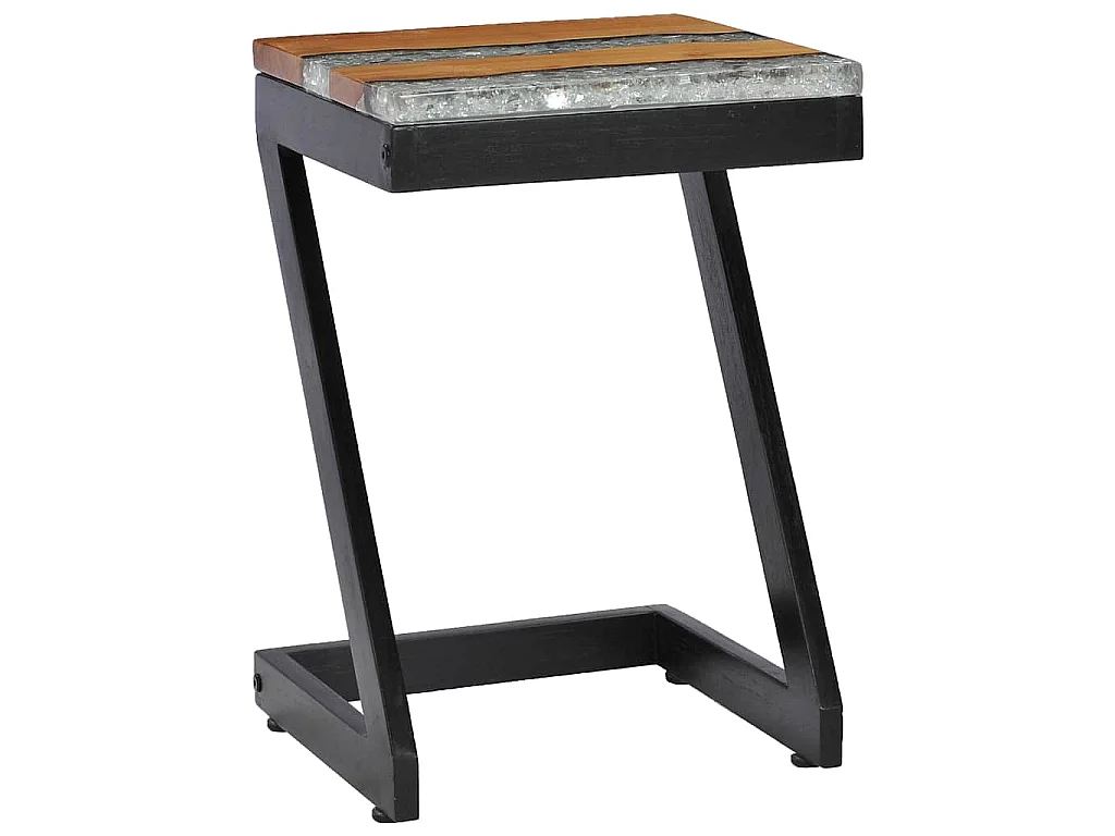 Couchtisch 30 x 30 x 50 cm Massivholz Teak und Polyresin