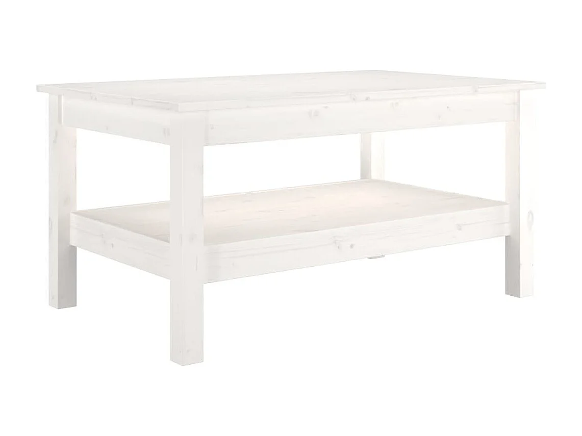 Table basse Blanc 80x50x40 cm Bois massif de pin