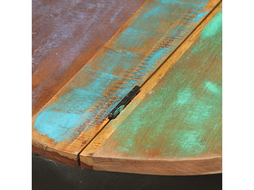 Mesa de centro de madera maciza reciclada 53x43 cm