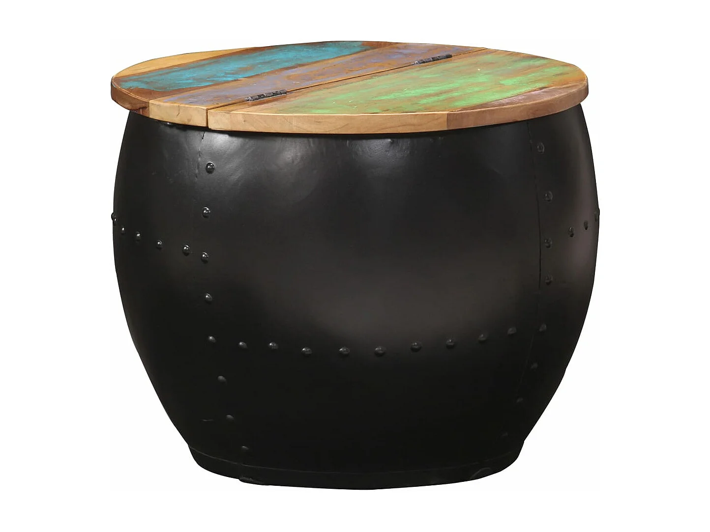 Mesa de centro de madera maciza reciclada 53x43 cm