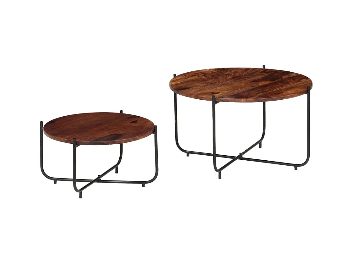 2-delige Salontafelset 60x35 cm massief acaciahout