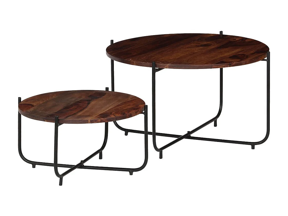 Ensemble de table basse 2 pcs Bois massif 60x35 cm