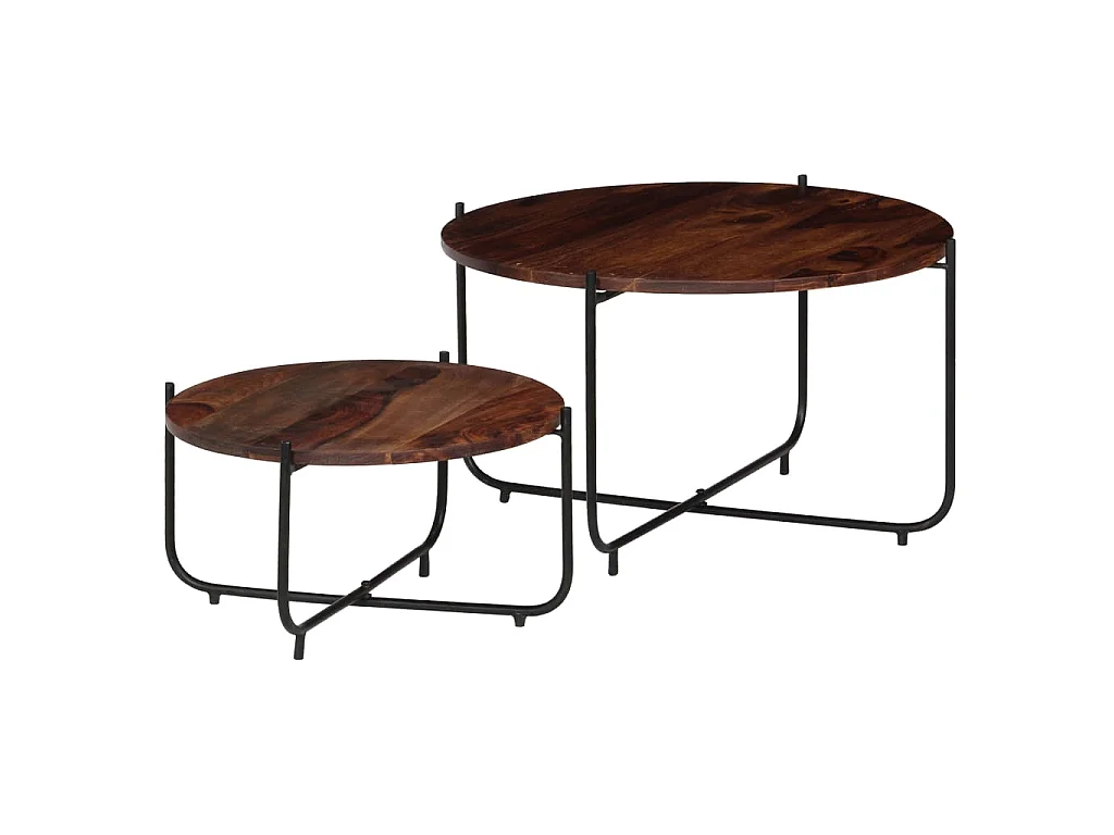 2-delige Salontafelset 60x35 cm massief acaciahout