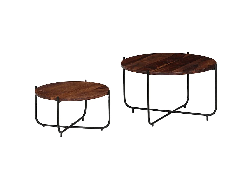 Ensemble de table basse 2 pcs Bois massif 60x35 cm