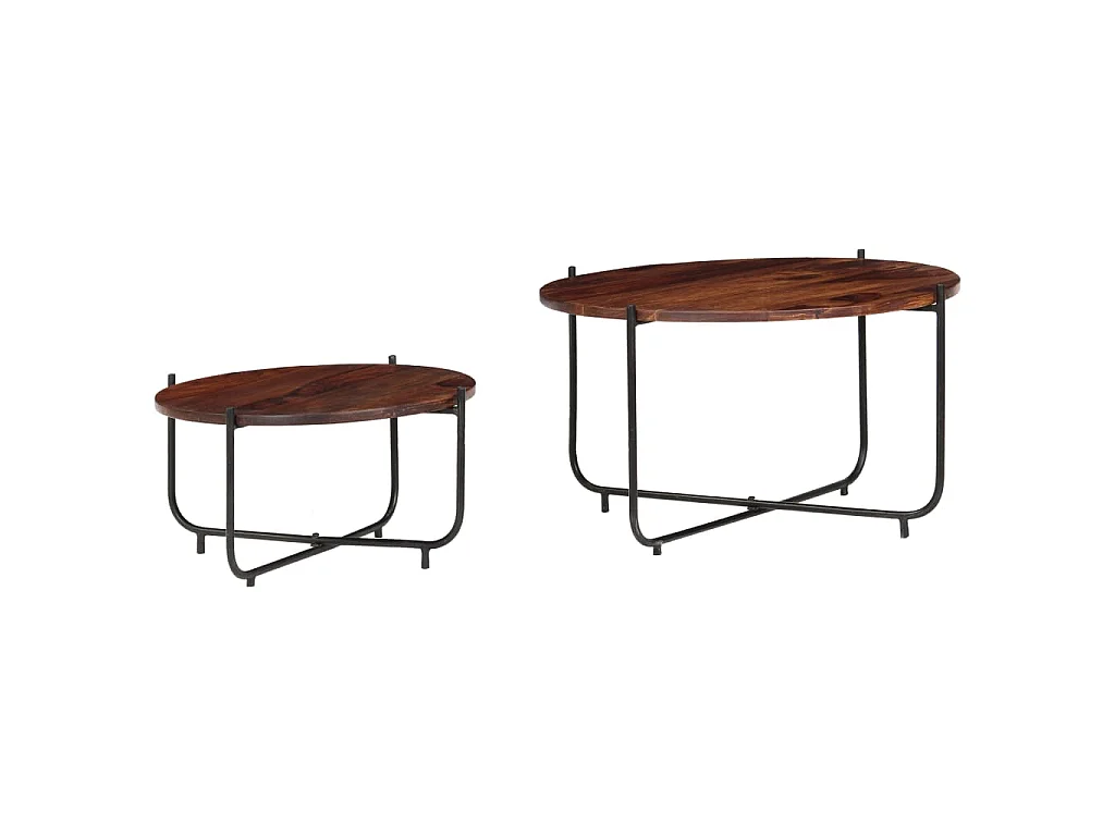 Ensemble de table basse 2 pcs Bois massif 60x35 cm