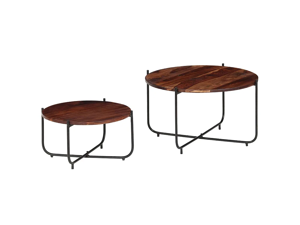 Ensemble de table basse 2 pcs Bois massif 60x35 cm