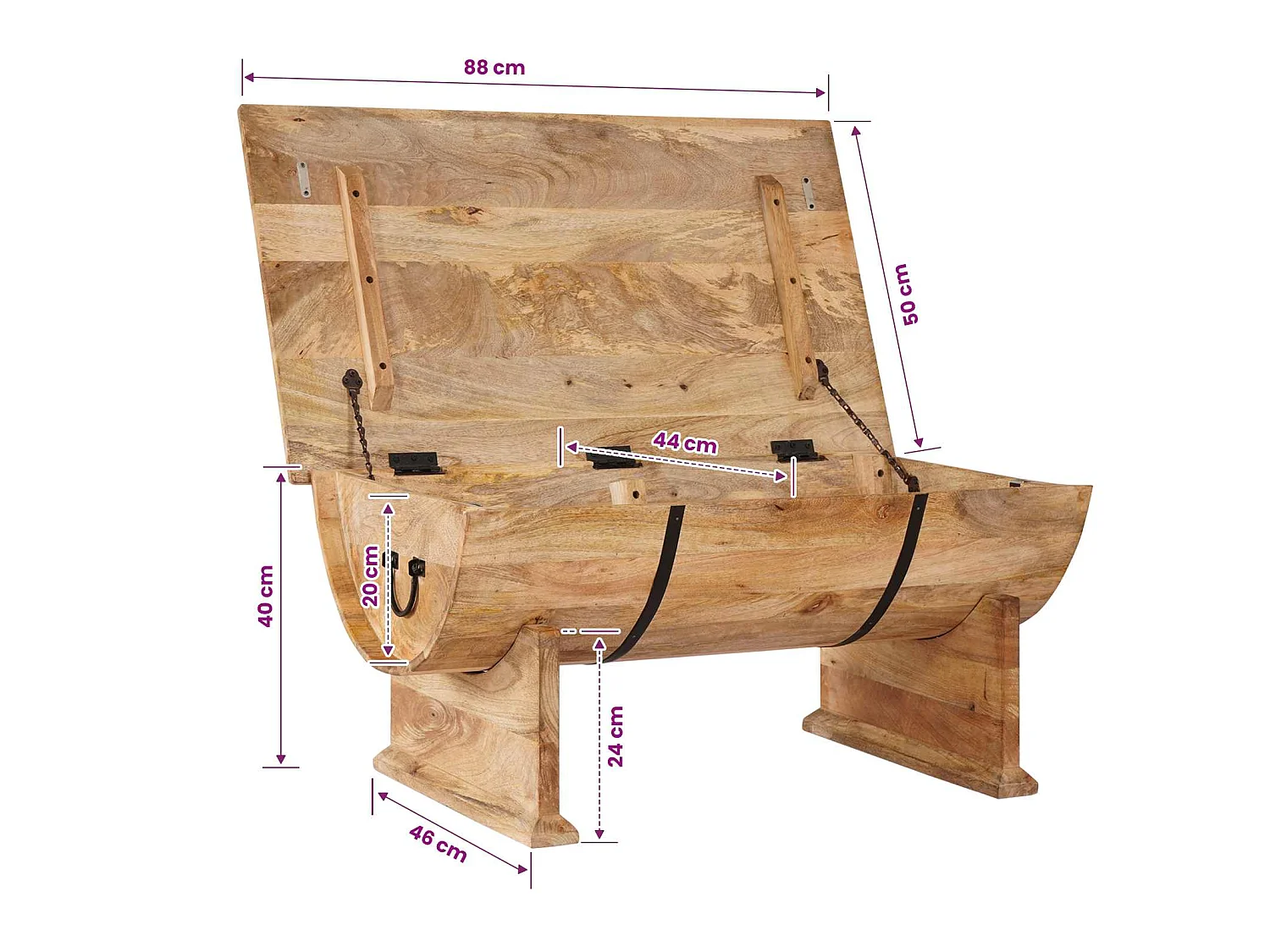 Salontafel 88x50x40 cm massief mangohout