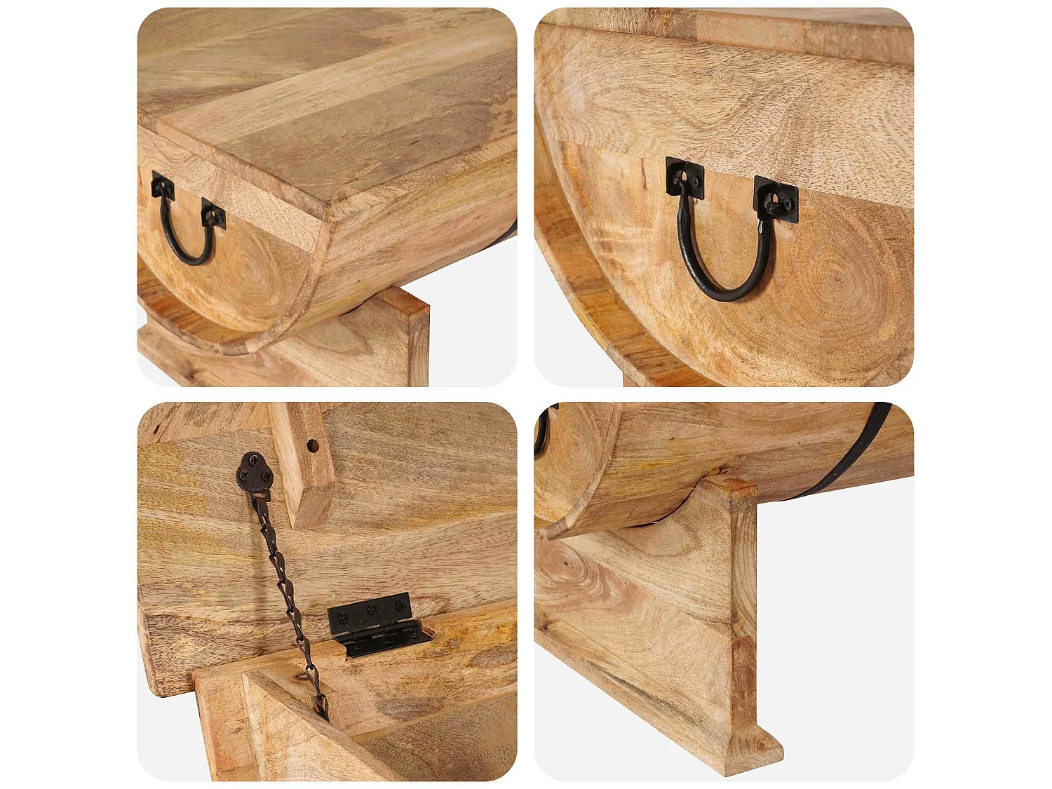 Salontafel 88x50x40 cm massief mangohout