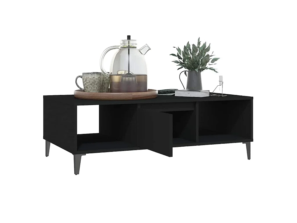 Table basse noir 103,5x60x35 cm bois d'ingénierie