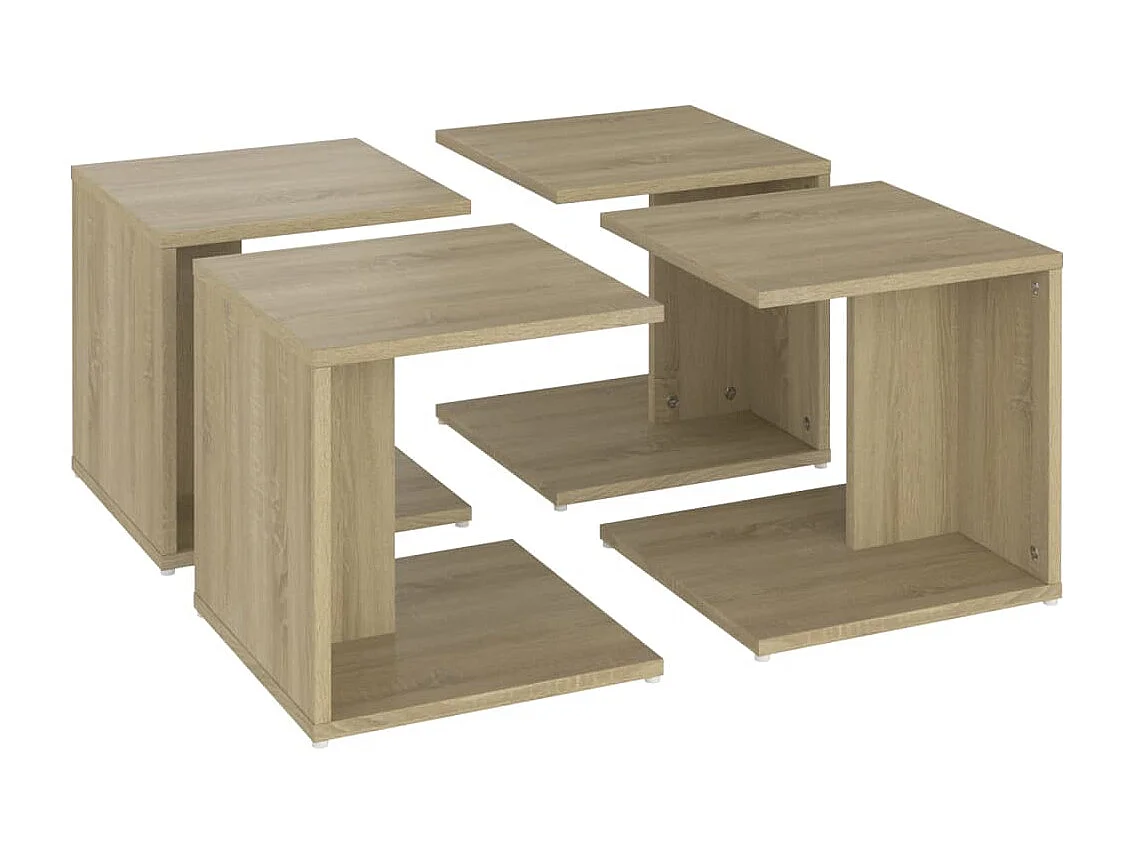 Tables basses 4 pcs chêne Sonoma 33x33x33 cm bois d'ingénierie