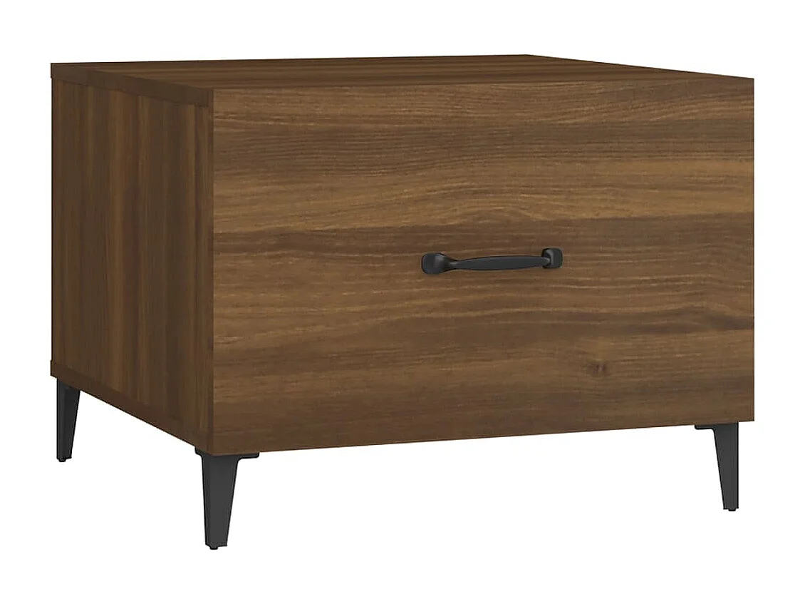 Salontafel met metalen poten 50x50x40 cm bruin eikenkleur