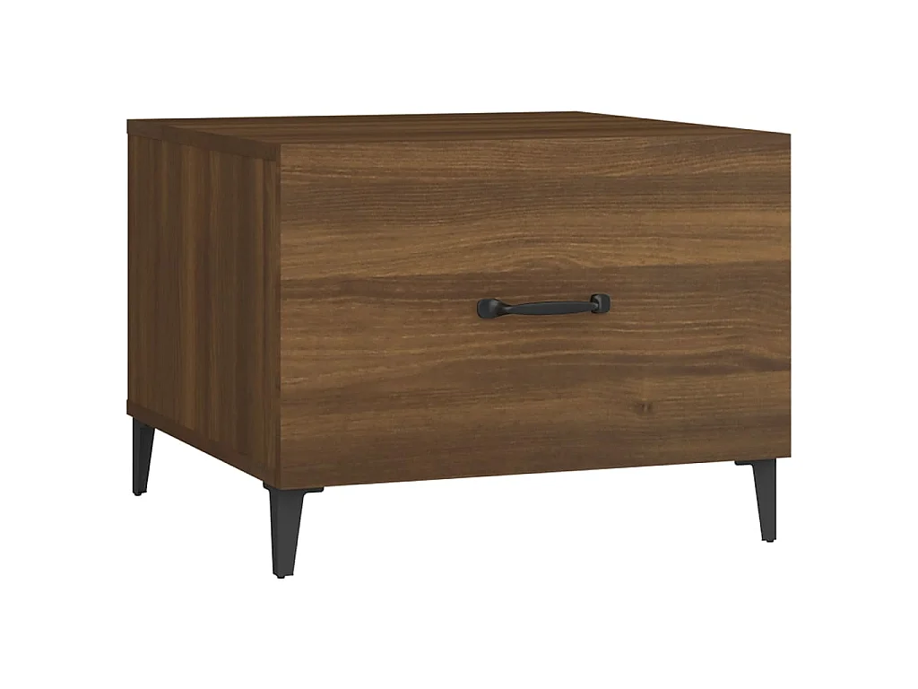 Table basse avec pieds en métal Chêne marron 50x50x40 cm