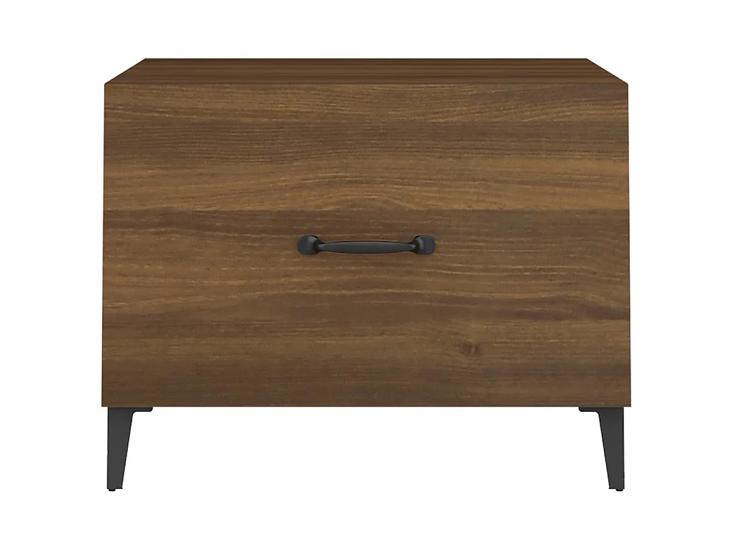 Table basse avec pieds en métal Chêne marron 50x50x40 cm