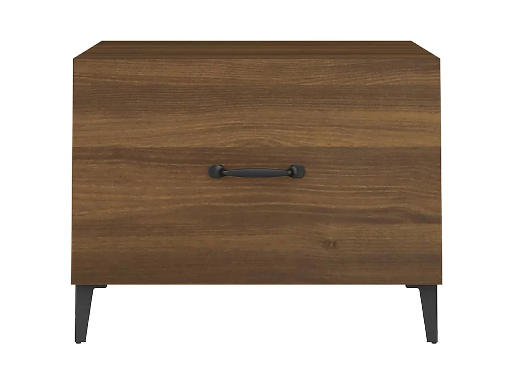 Salontafel met metalen poten 50x50x40 cm bruin eikenkleur