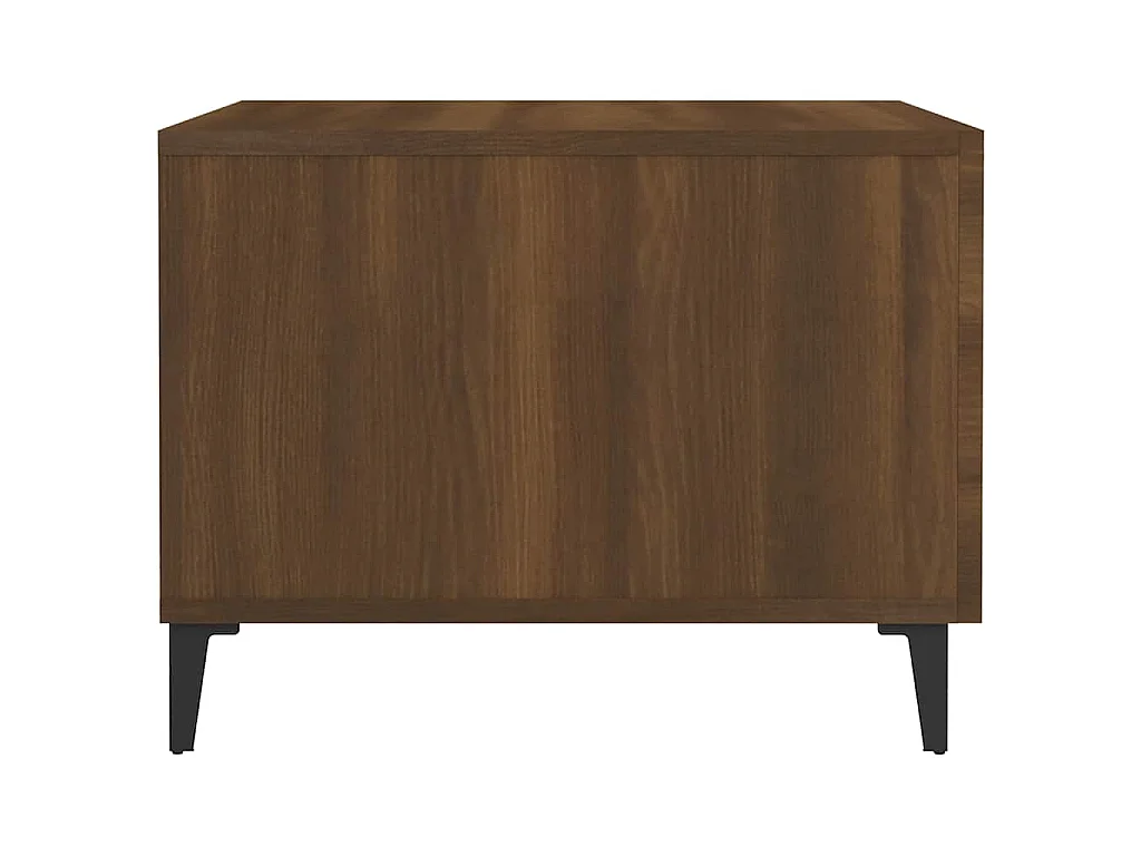Salontafel met metalen poten 50x50x40 cm bruin eikenkleur